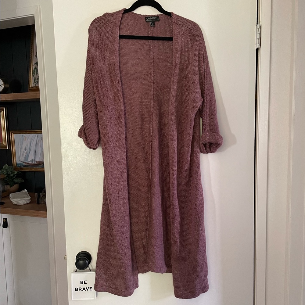 Purple cardigan